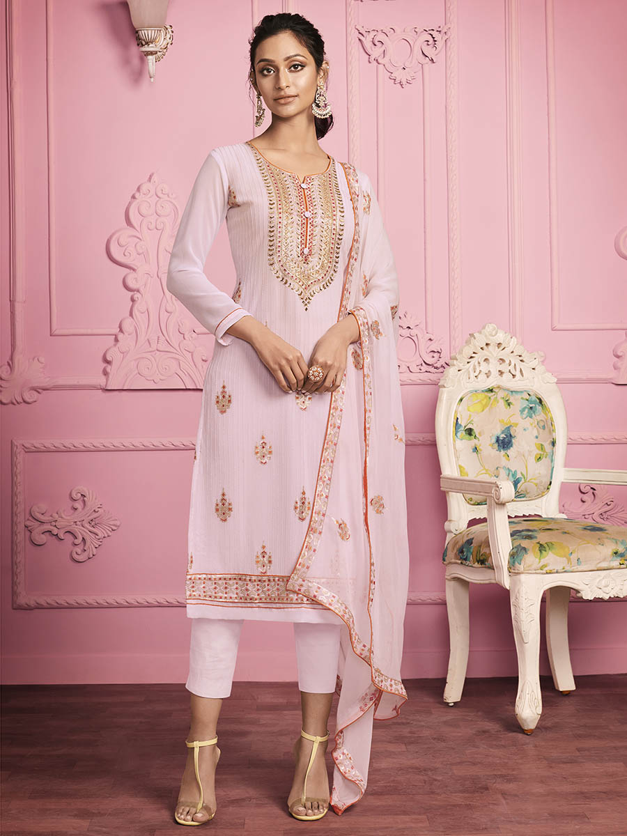 Myra Yellow Embroidered Salwar kameez