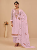Myra Light Pink Pure Georgette Embroidered Suit