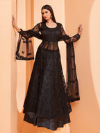 Myra Black Butterfly Net Embroidery Anarkali
