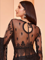 Myra Black Butterfly Net Embroidery Anarkali