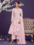 Myra Light Pink Floral Thread Embroidered Palazo Suit