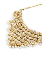 Jewel City Bridal Kundan Gold-Plated Choker Necklace Set with Jhumka Earrings for Women & Girls – Traditional Indian Wedding Jewelry with Pearls