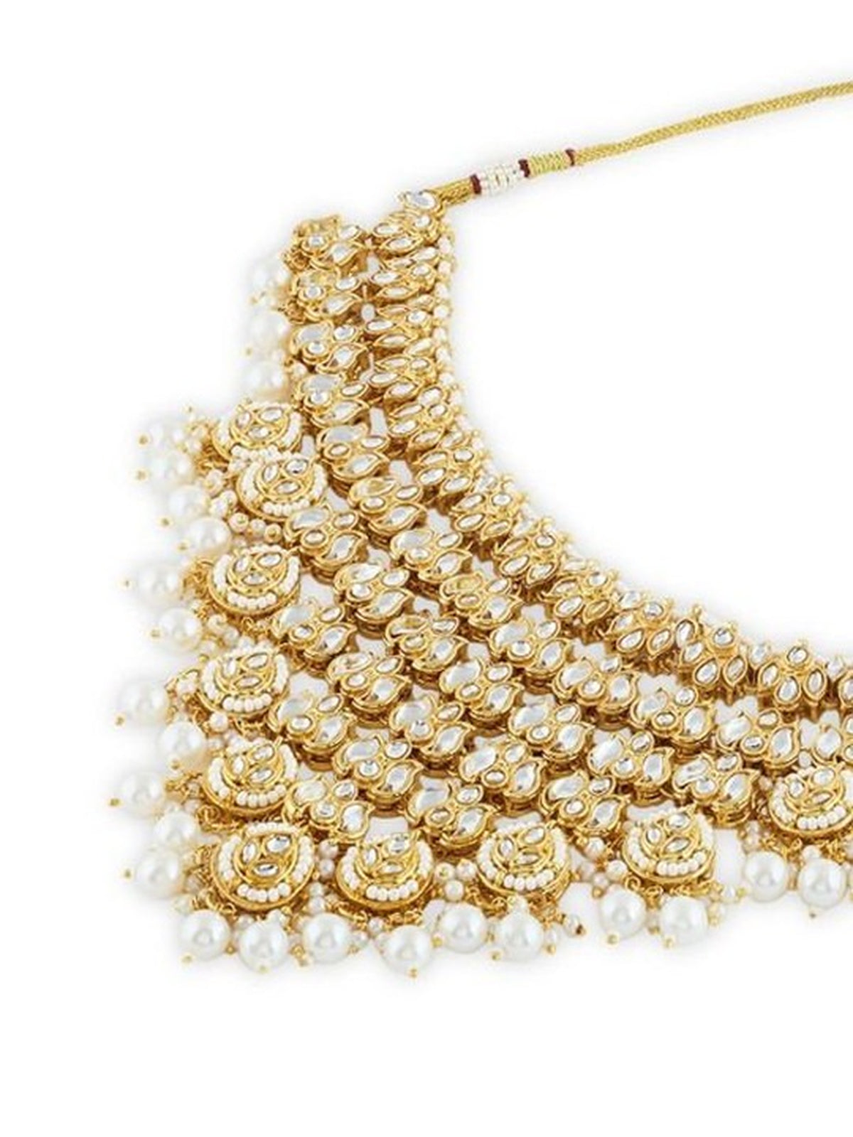 Jewel City Bridal Kundan Gold-Plated Choker Necklace Set with Jhumka Earrings for Women & Girls – Traditional Indian Wedding Jewelry with Pearls