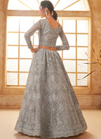 Vegaa Fashion Grey Net Thread Work Wedding Lehenga