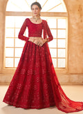 Vegaa Fashion Red Net Thread Work Wedding Lehenga