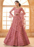 Vegaa Fashion Peach Net Thread Work Wedding Lehenga