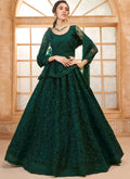 Vegaa Fashion Green Net Thread Work Wedding Lehenga