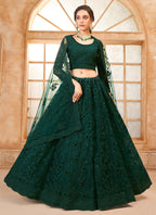 Vegaa Fashion Green Net Thread Work Wedding Lehenga