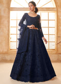 Vegaa Fashion Blue Net Thread Work Wedding Lehenga