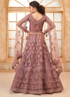 Vegaa Fashion Onion Pink Net Thread Work Wedding Lehenga