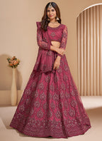 Vegaa Fashion Pink Net Embroidery Designer Lehenga Choli