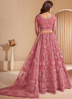 Vegaa Fashion Peach Net Embroidery Designer Lehenga Choli