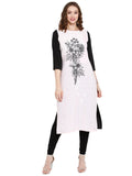 Ahalyaa Women Pink Printed Straight Kurta