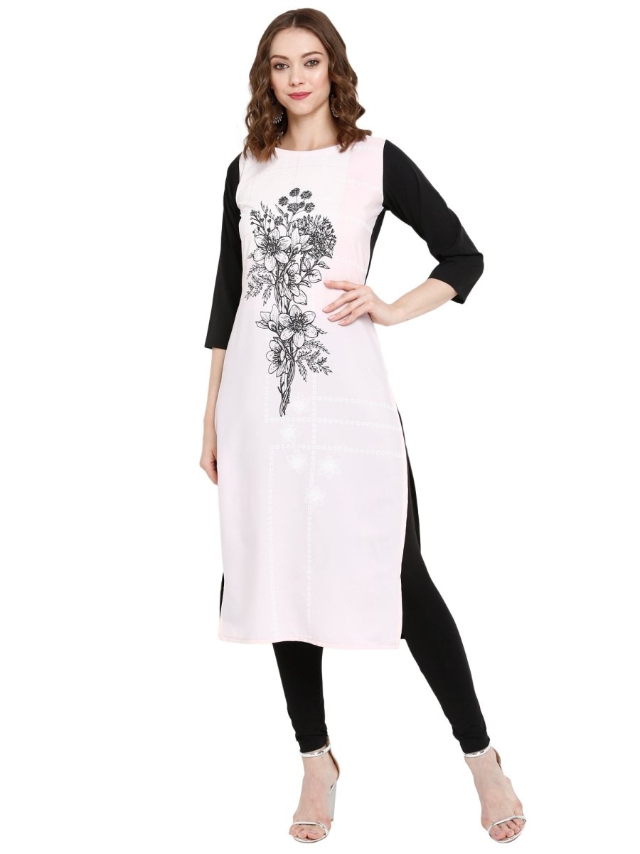 Ahalyaa Women Pink Printed Straight Kurta