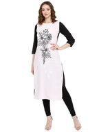 Ahalyaa Women Pink Printed Straight Kurta