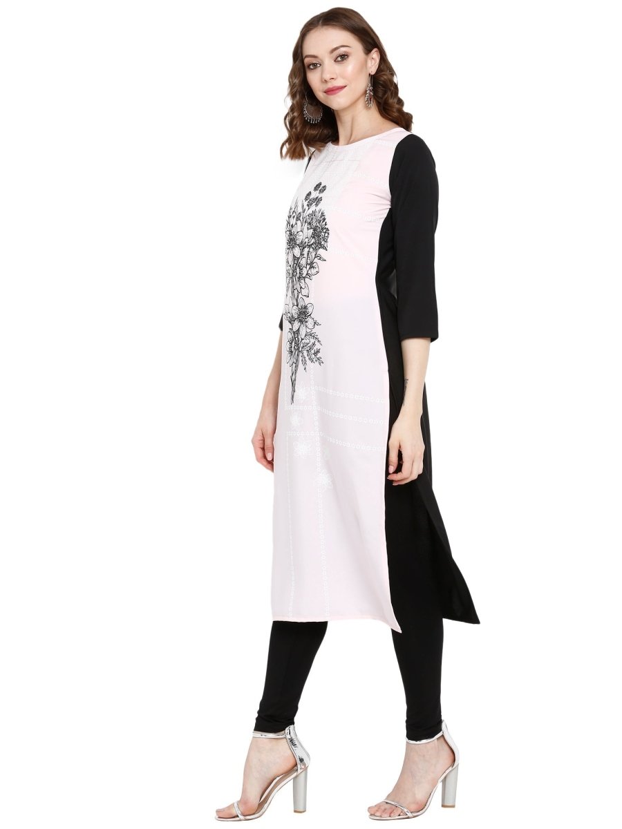 Ahalyaa Women Pink Printed Straight Kurta