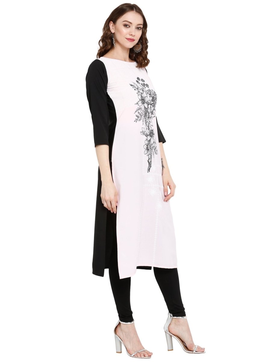 Ahalyaa Women Pink Printed Straight Kurta
