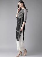 Ahalyaa Women's Black Straight Kurta