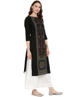 Ahalyaa Women Self Design Crepe Straight Beautiful Kurta