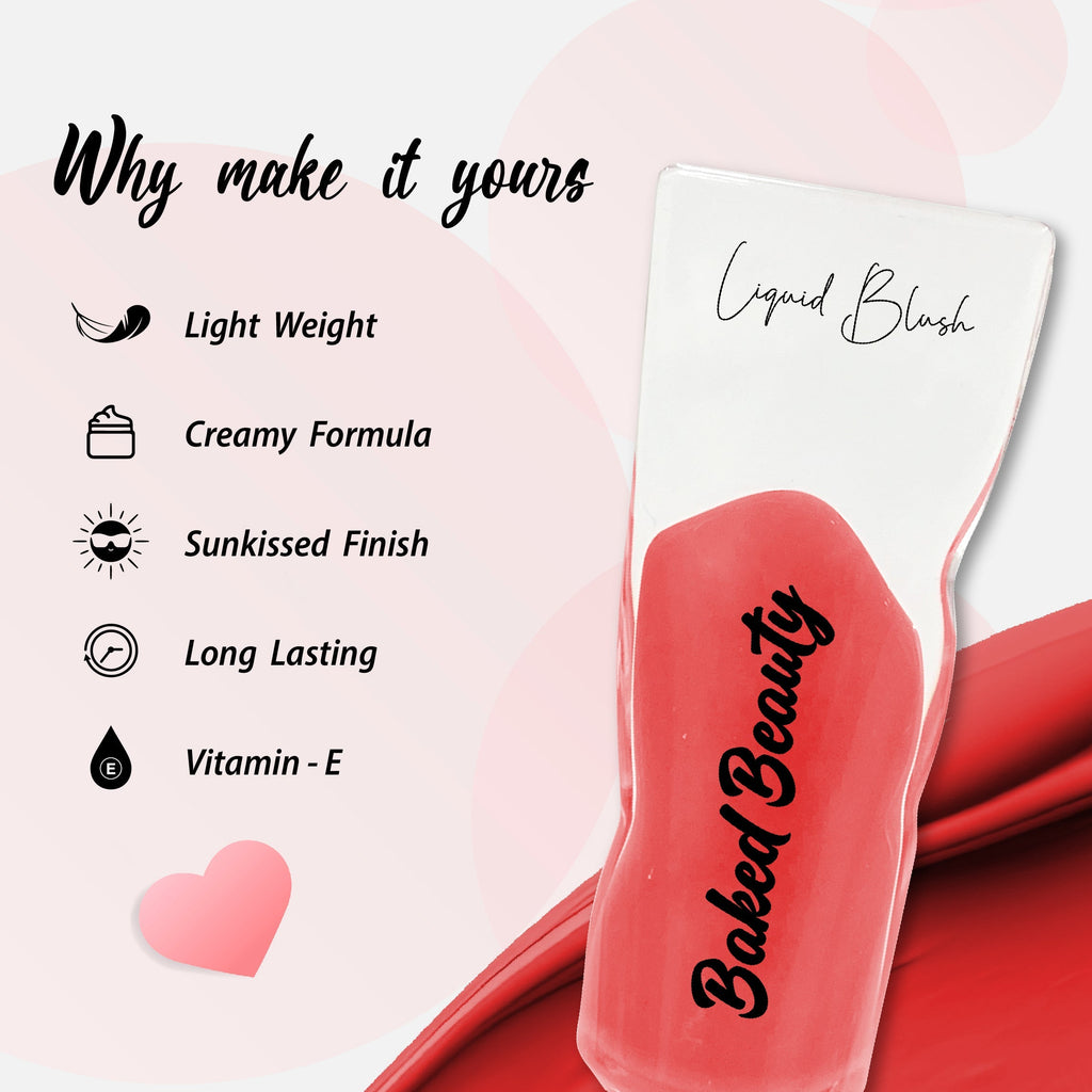 Baked Beauty Warm Orange Liquid Blush - Burnish