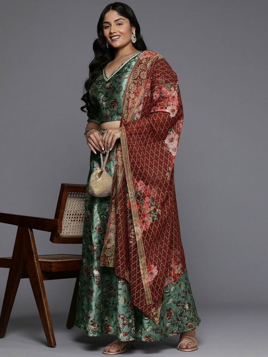 Ahalyaa Women's Traditional wear Lehenga Choli - Green