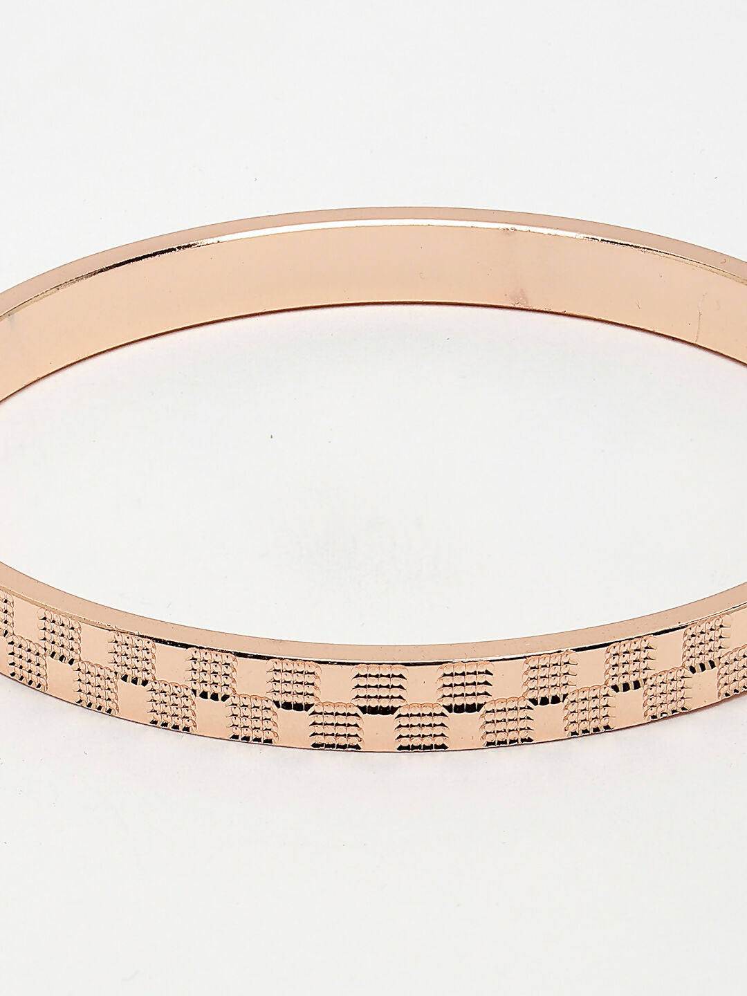 NVR Men's Rose Gold Stainless Steel Kada Bracelet - Distacart