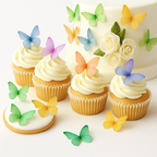 multicolor pack of 56 edible wafer paper butterflies