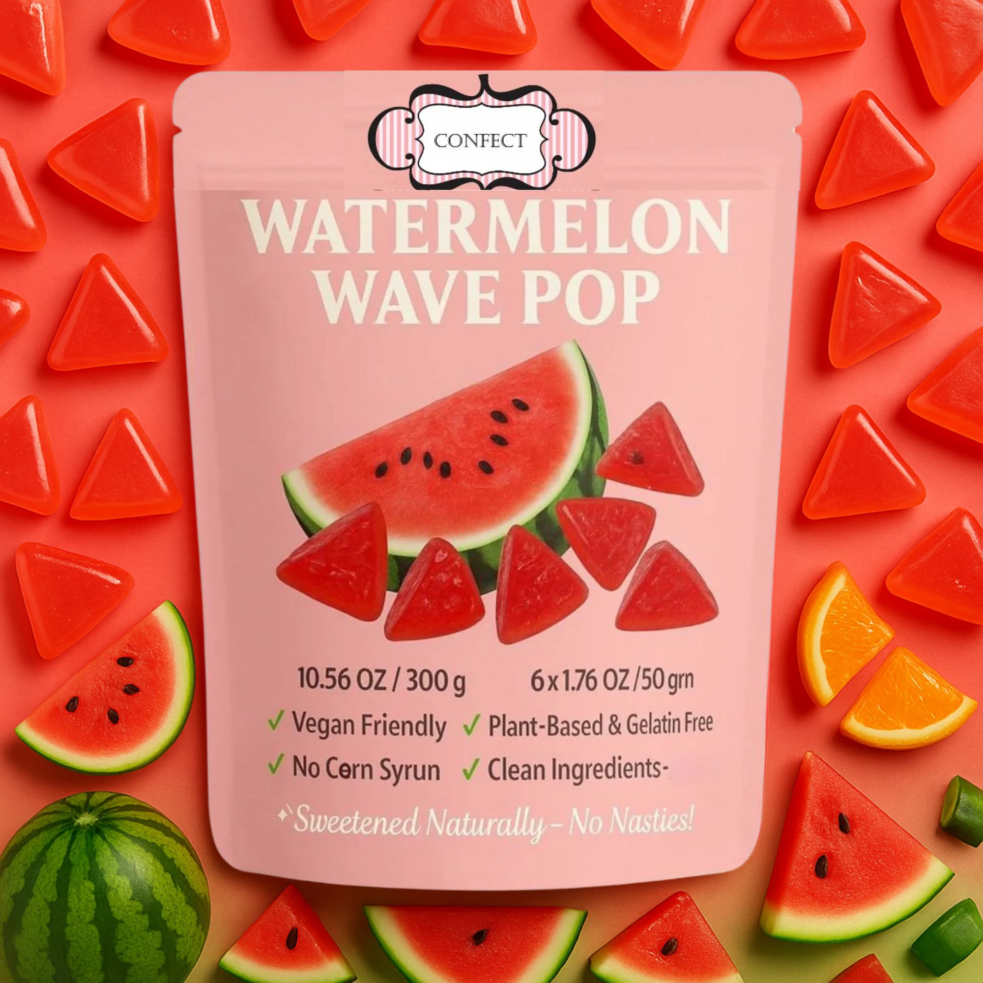 watermelon wave pop gummies