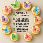 multicolor pack of 56 edible wafer paper butterflies