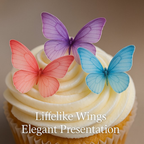 multicolor pack of 56 edible wafer paper butterflies
