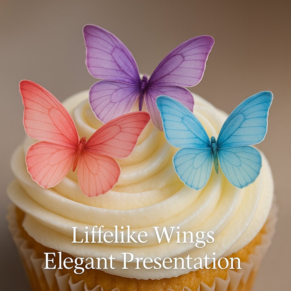 multicolor pack of 56 edible wafer paper butterflies