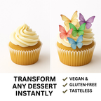 multicolor pack of 56 edible wafer paper butterflies