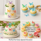 multicolor pack of 56 edible wafer paper butterflies