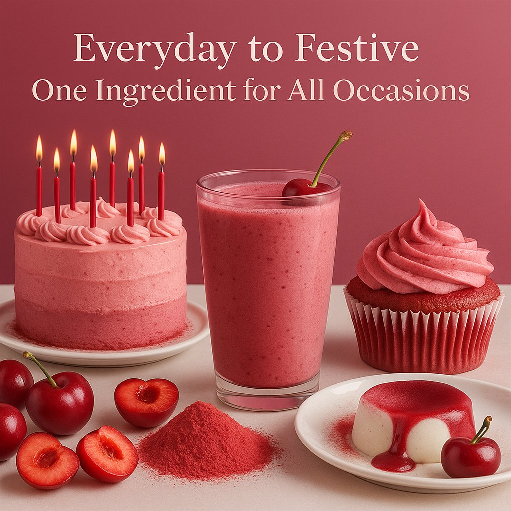 cherry powder pure natural fruit powder for smoothies baking beverages juices tea diy recipes vegan gluten free no added sugar 100 gm