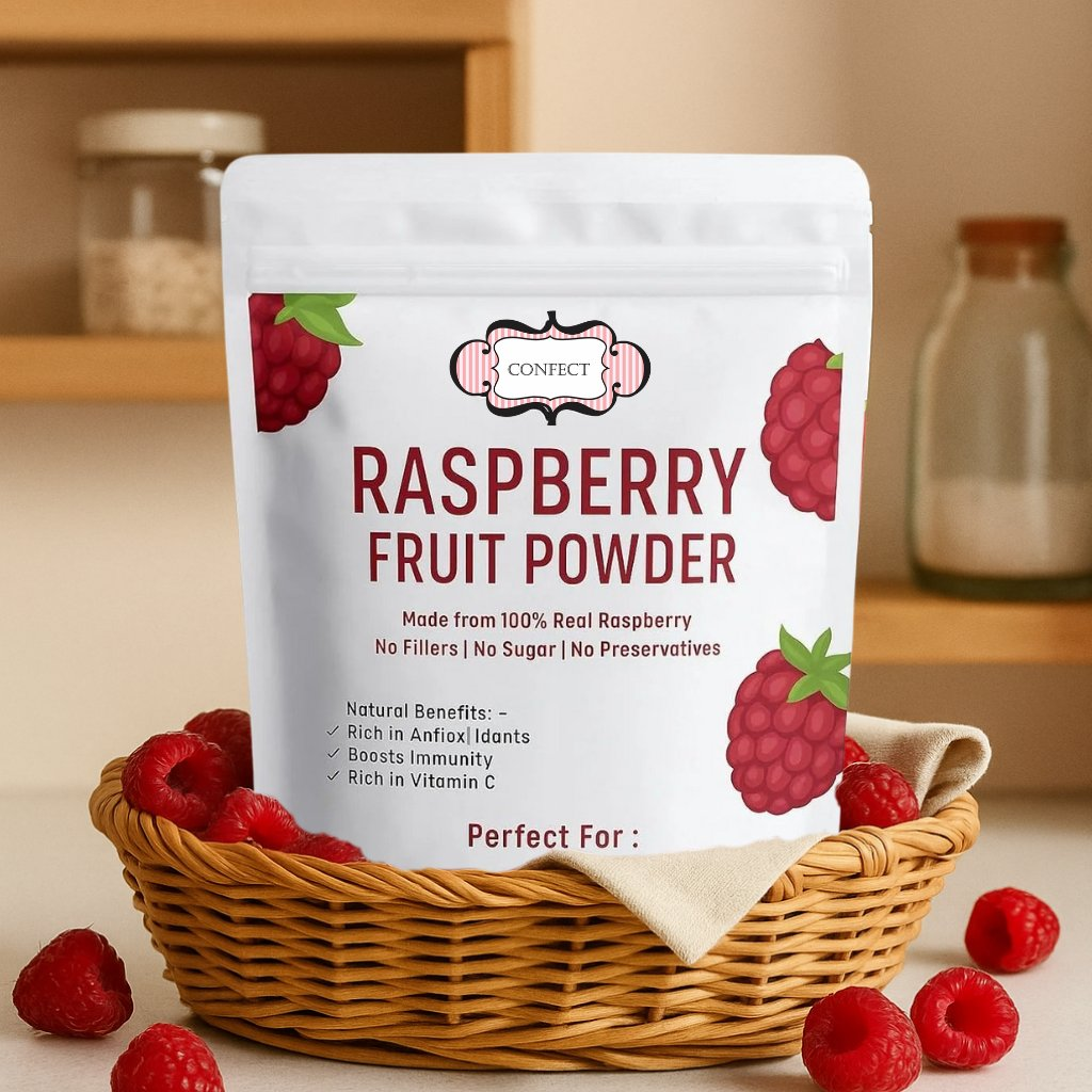 rasberry fruit powder pure natural fruit powder for smoothies baking beverages juices tea diy recipes vegan gluten free no added sugar 100 gm