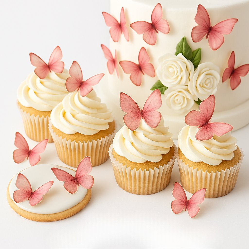 red pack of 56 edible wafer paper butterflies