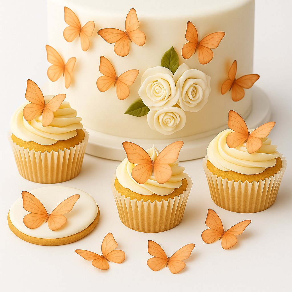 pink pack of 56 edible wafer paper butterflies copy