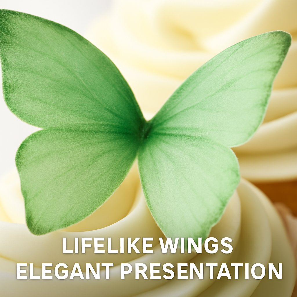 green pack of 56 edible wafer paper butterflies