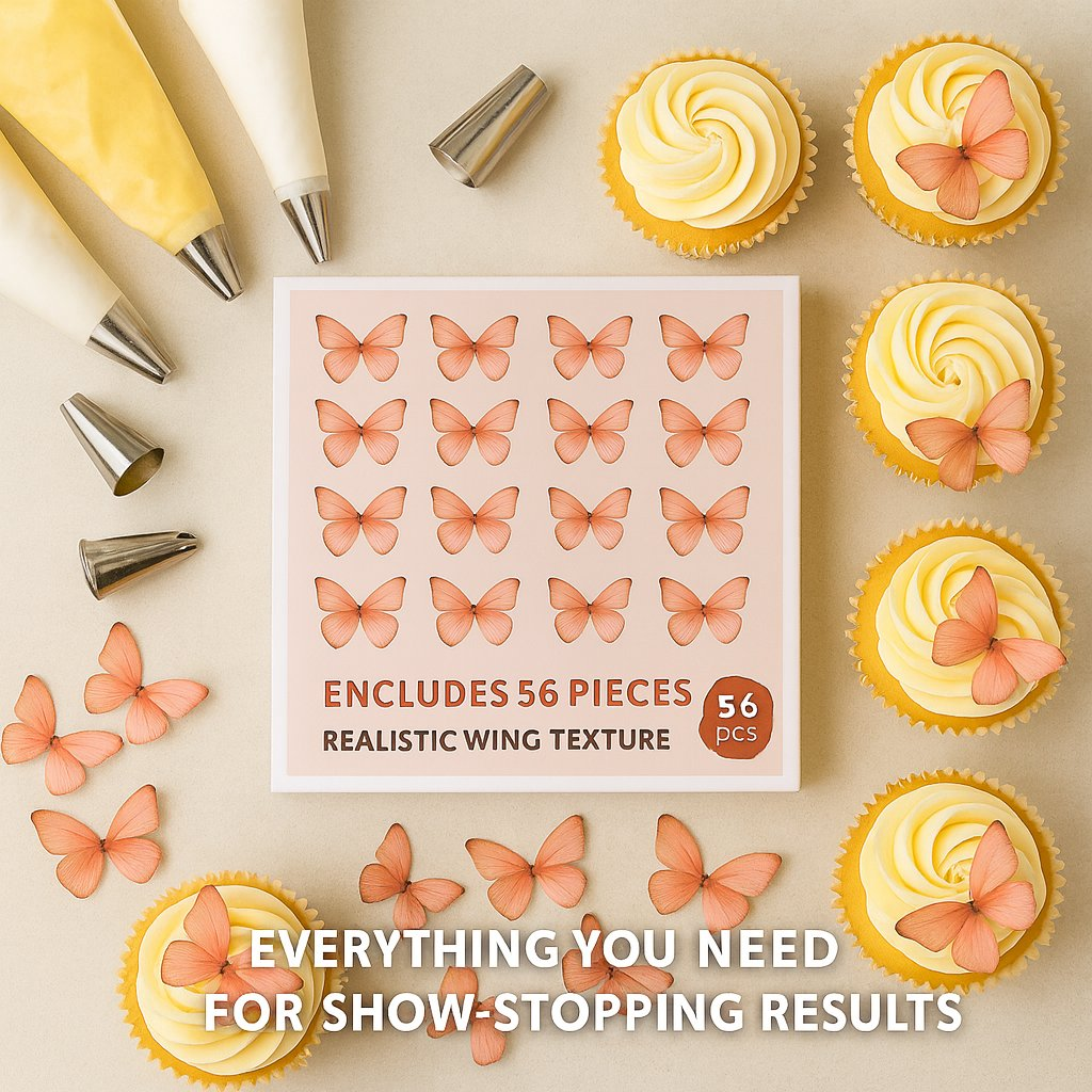 pink pack of 56 edible wafer paper butterflies copy