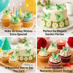 green pack of 56 edible wafer paper butterflies