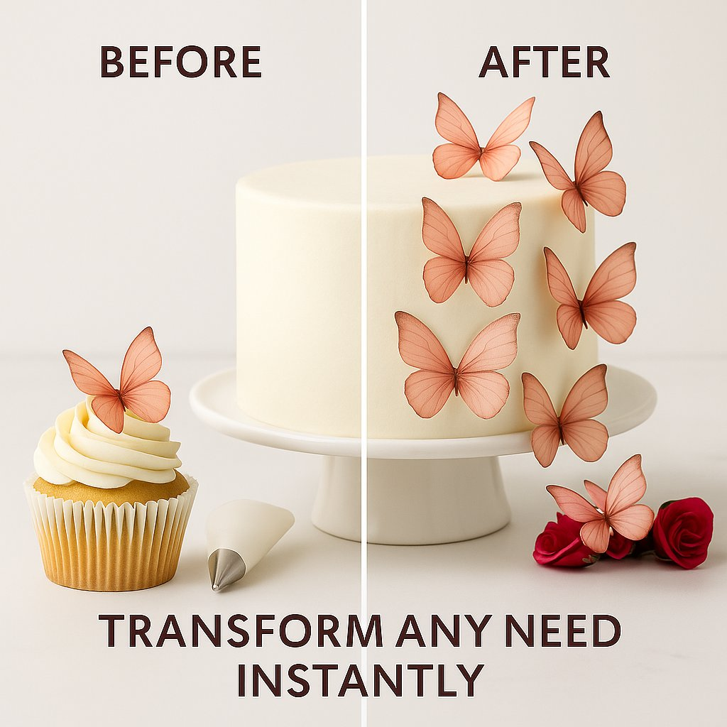 pink pack of 56 edible wafer paper butterflies copy