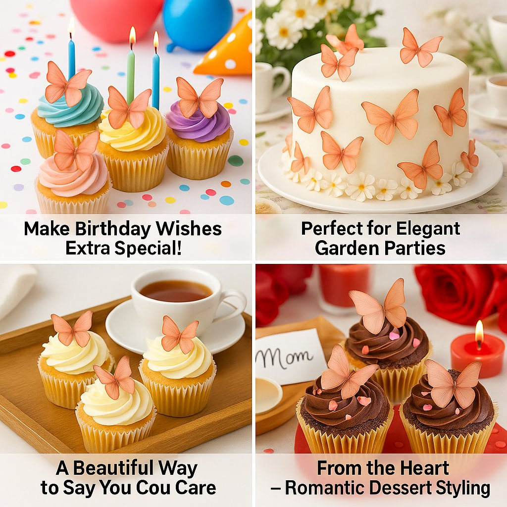 pink pack of 56 edible wafer paper butterflies copy