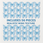 purple pack of 56 edible wafer paper butterflies 1
