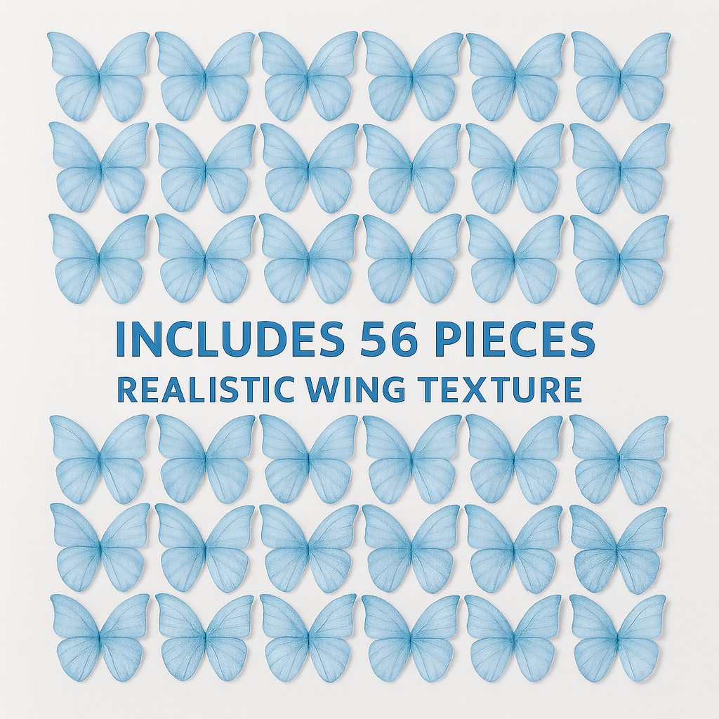 purple pack of 56 edible wafer paper butterflies 1