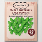 green pack of 56 edible wafer paper butterflies