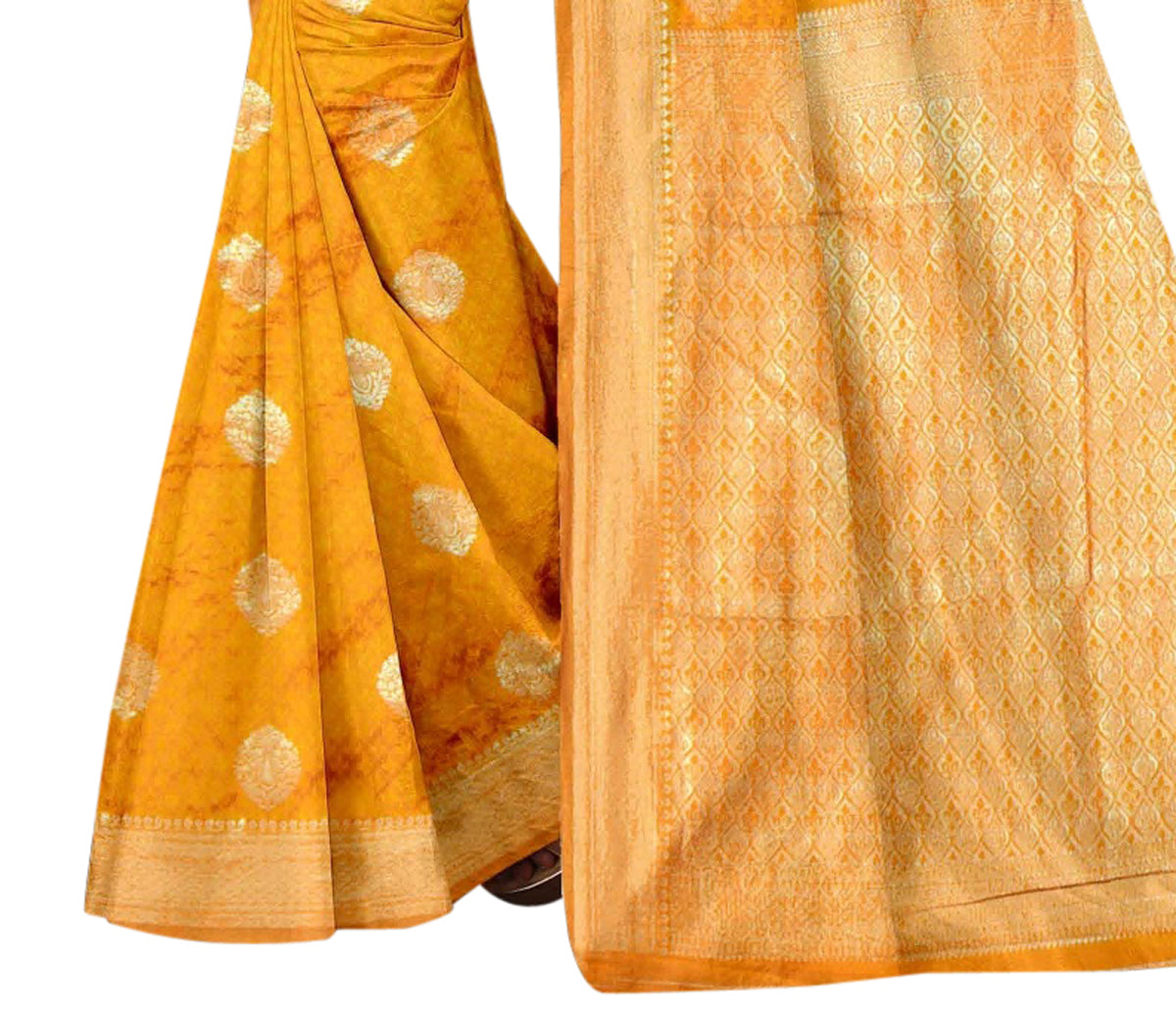 Vamika Mustard Weaving Banarasi Jacquard Saree