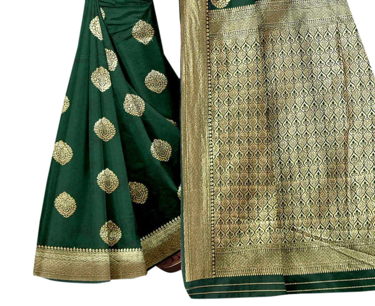 Vamika Green Weaving Banarasi Jacquard Saree