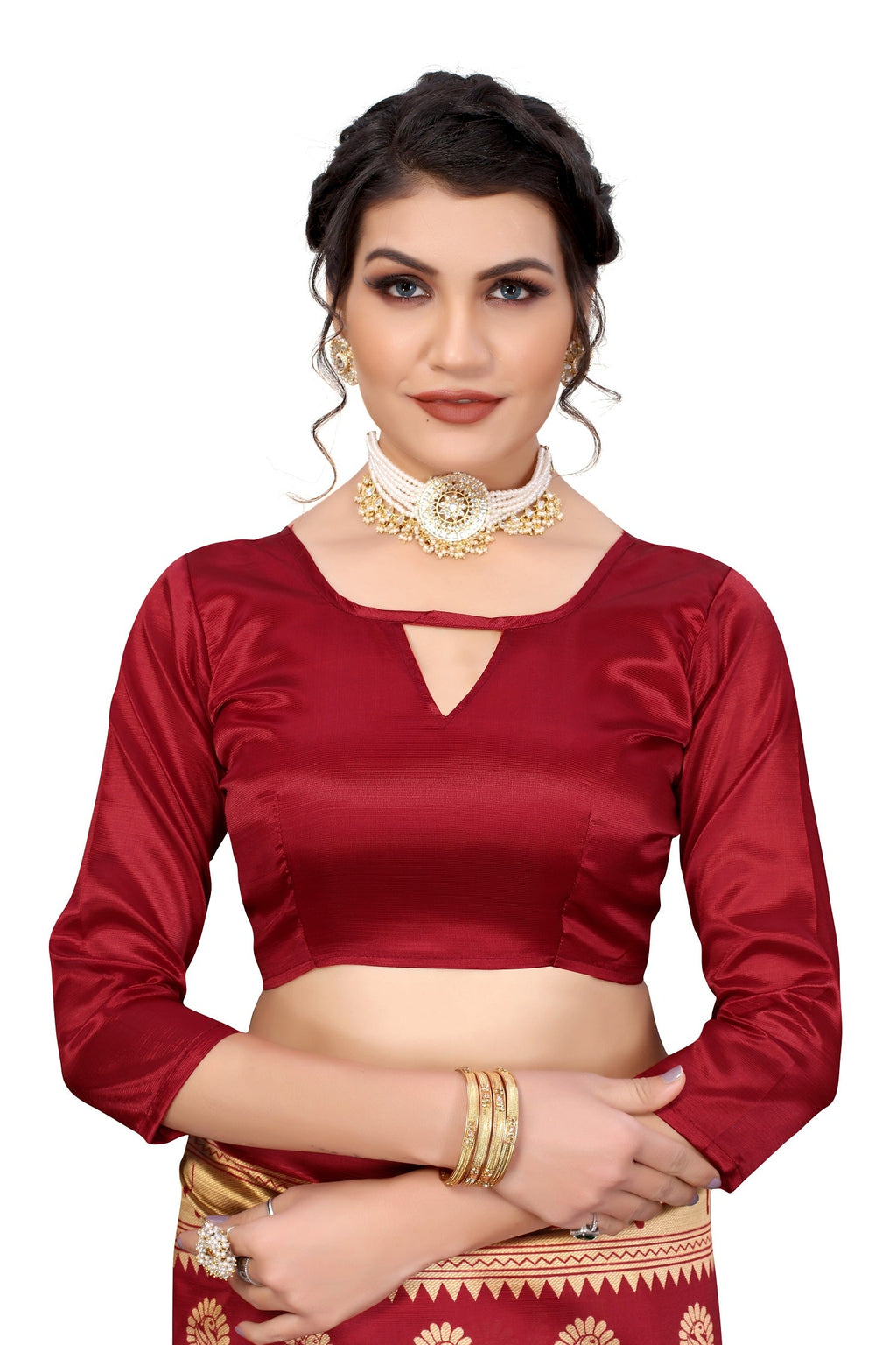 Vamika Maroon Weaving Banarasi Jacquard Saree