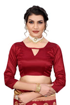 Vamika Maroon Weaving Banarasi Jacquard Saree