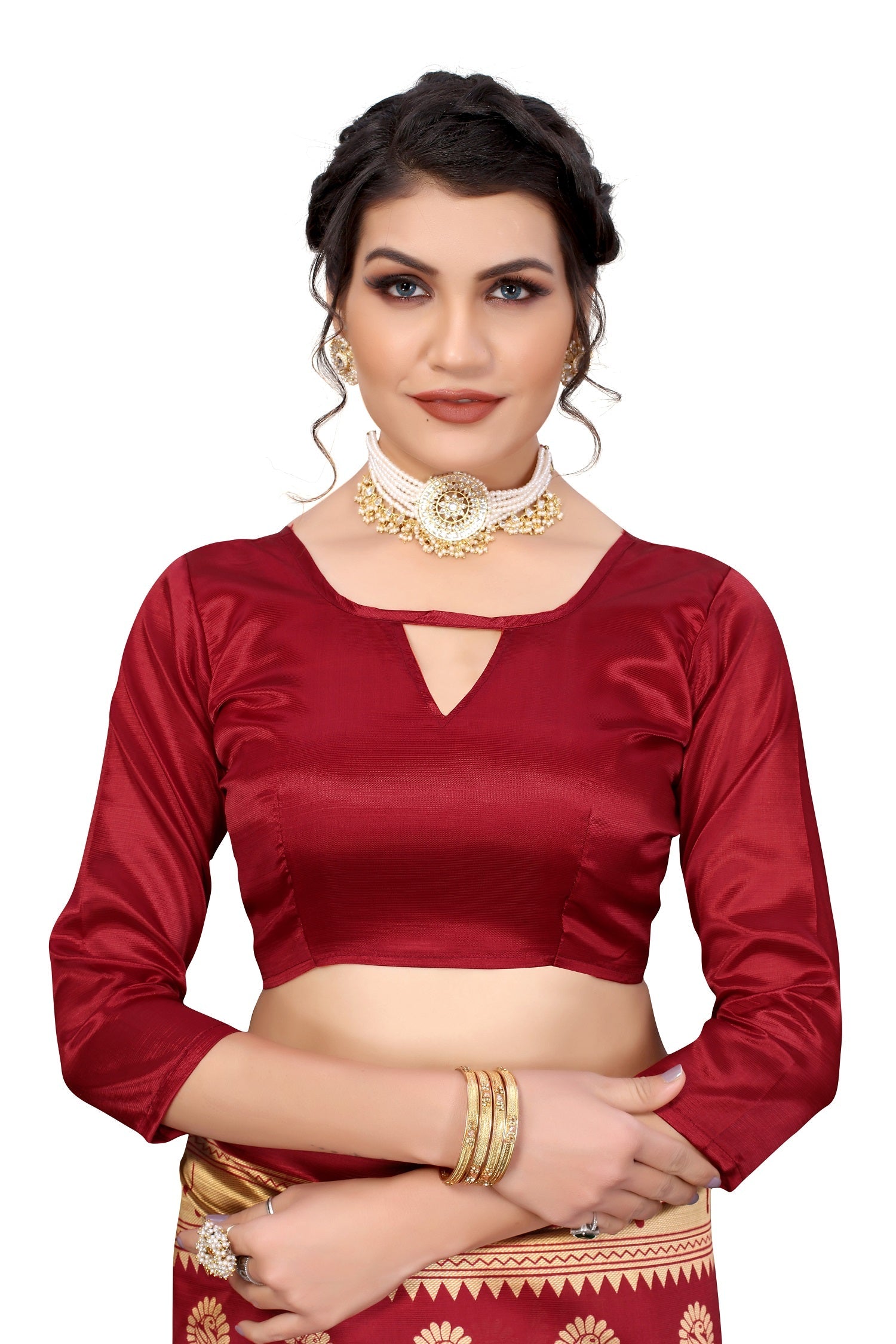 Vamika Maroon Weaving Banarasi Jacquard Saree